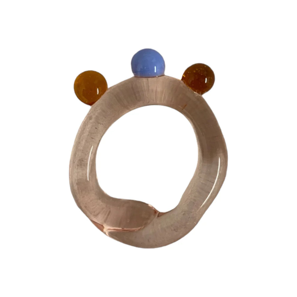 Pink/Blue/Amber Bubble Ring - Roslyn Studio