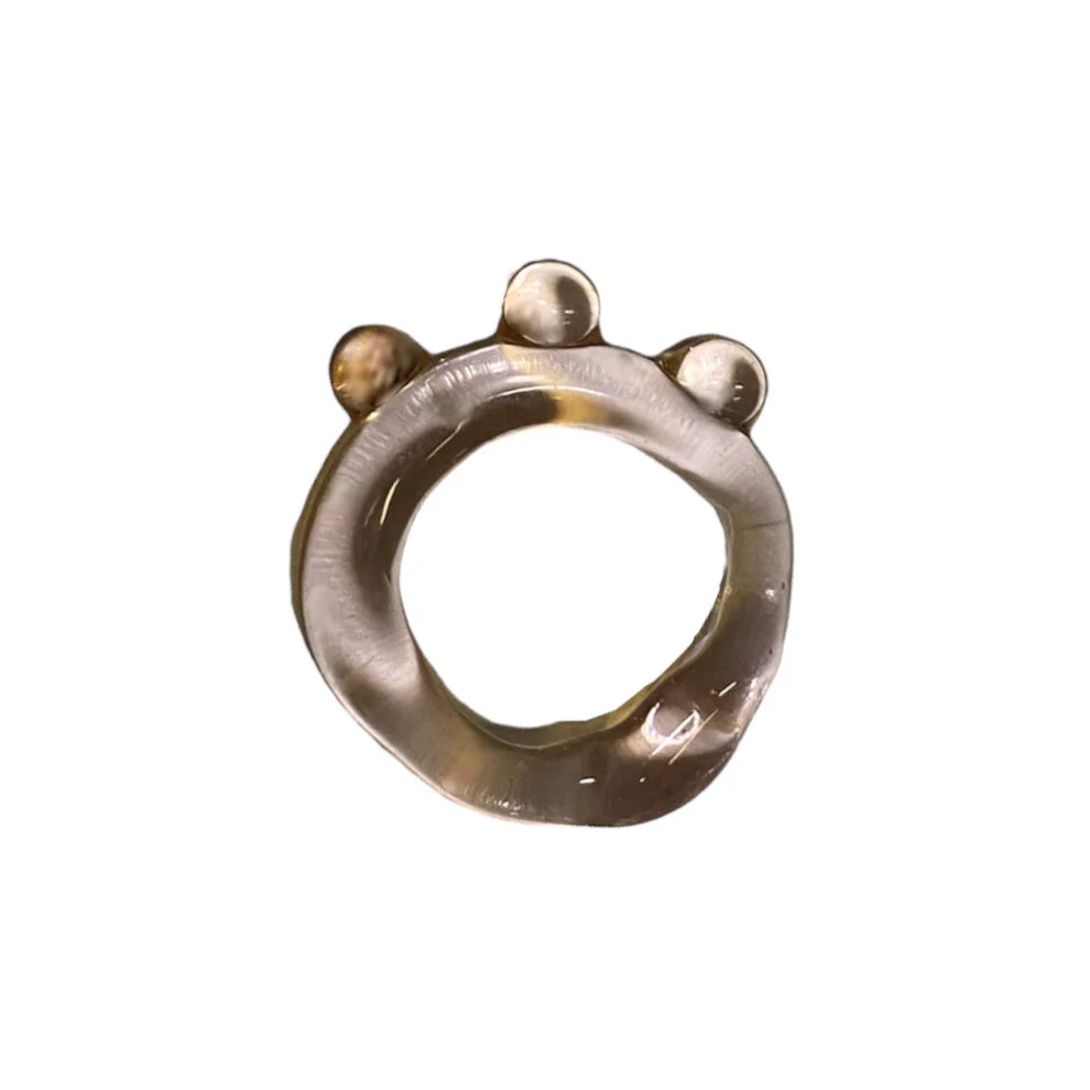 Clear Pink Bubble Ring - Roslyn Studio