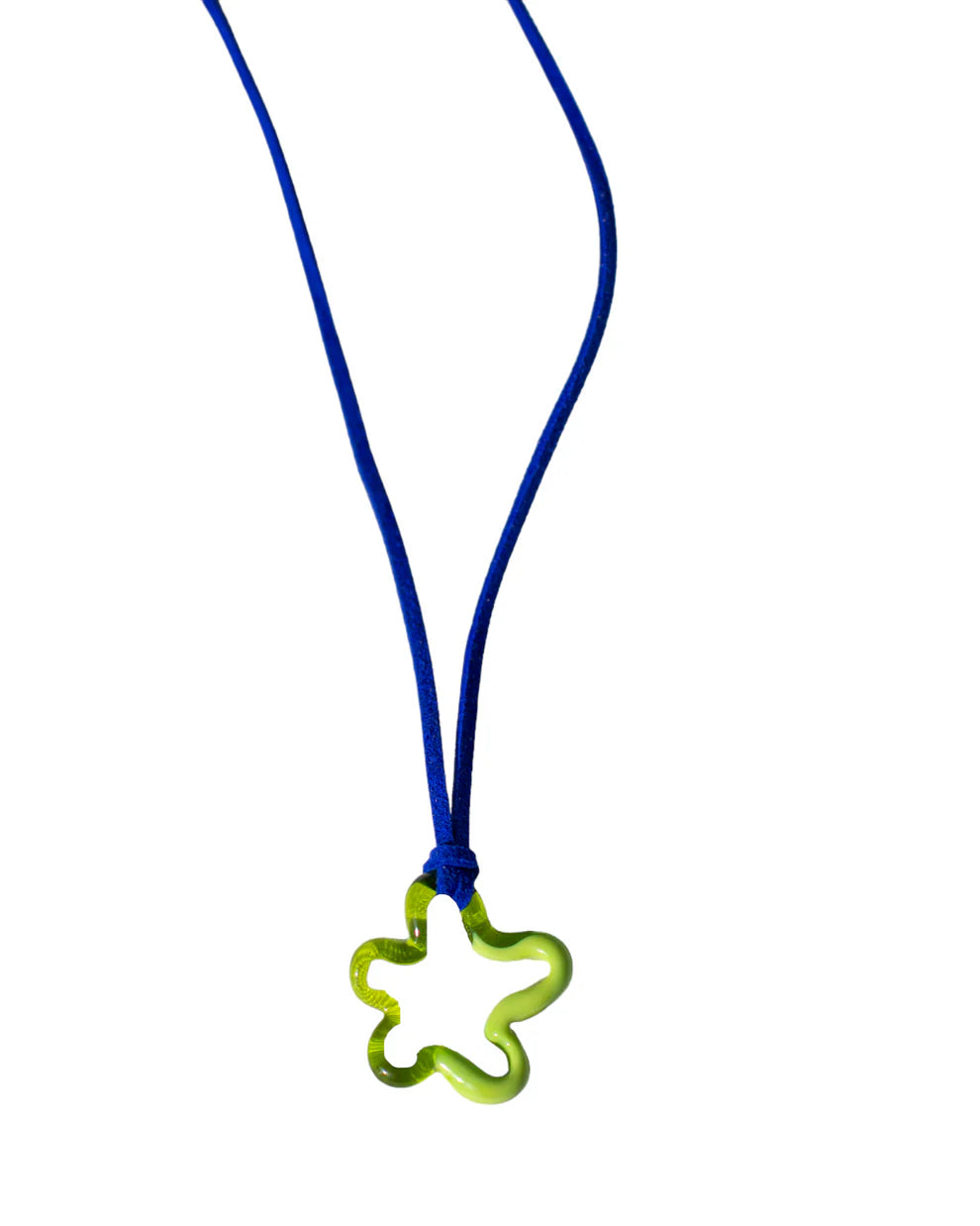 Swiggle Rope Tie Necklace - Opaque/Clear Green